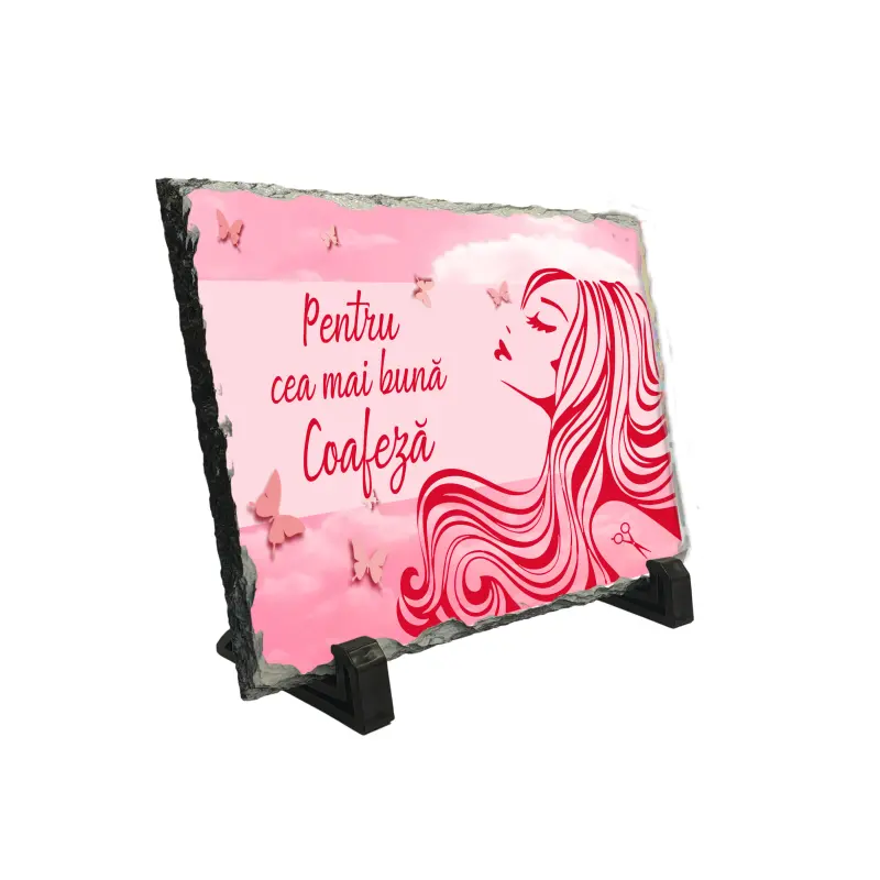 Pentru cea mai buna coafeza, piatra ardezie personalizata, cu mesaj model pa008
